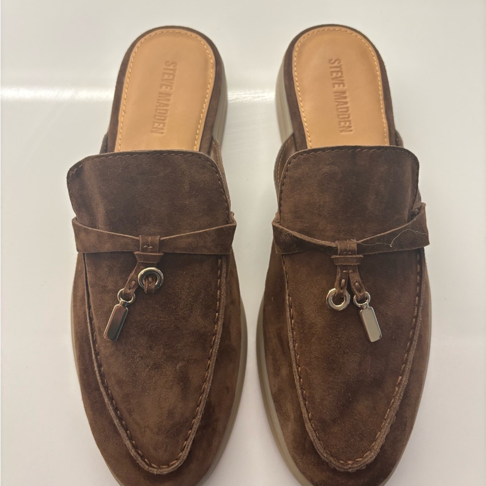 Steve Madden Chocolate Brown Suede Men's Slip-Ons